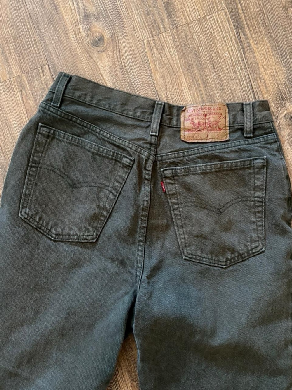 Vintage 80s Levi’s 17501 green high rise jeans